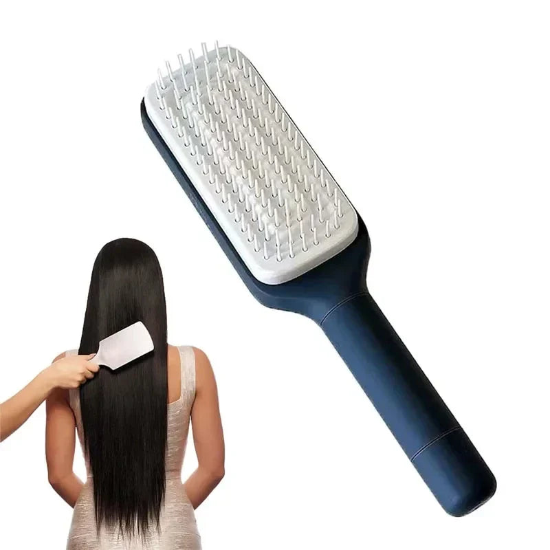 💇‍♀️Massage comb anti-static women's rotating telescopic hair comb hair comb cleaning airbag comb one-button lifting air cushion