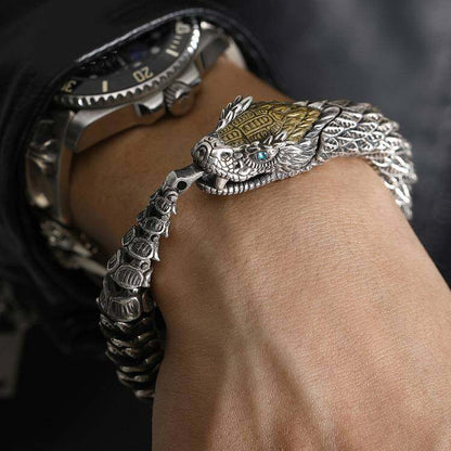 🐉🐍Retro Handmade Dragon Bracelet for Men New Year of the Dragon