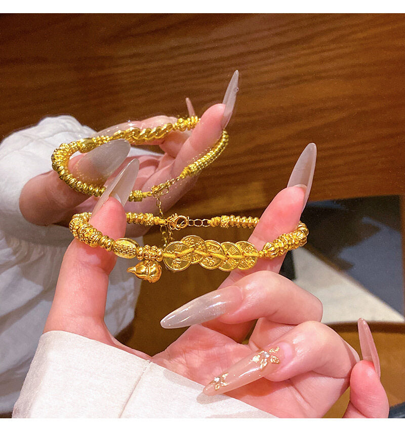 💖Women's Sand Gold Retro All-match Fortune Bracelet