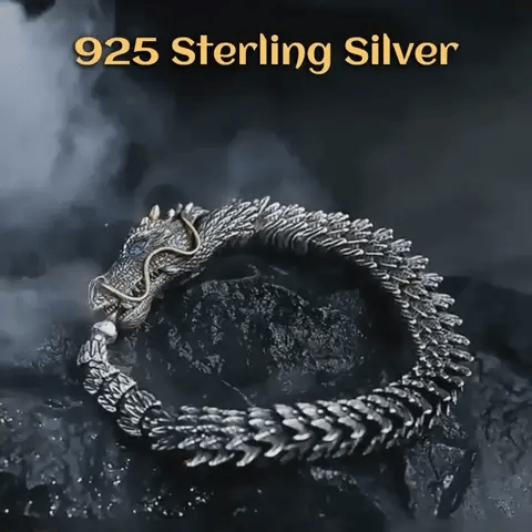 🐉🐍Retro Handmade Dragon Bracelet for Men New Year of the Dragon