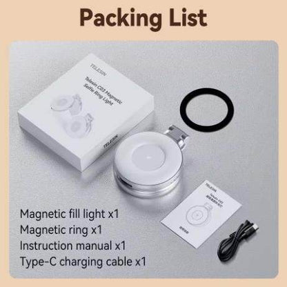 💡TELESIN Multifunctional Smartphone Magnetic Fill Light Mini Selfie Light with 3 Adjustable Brightness Modes