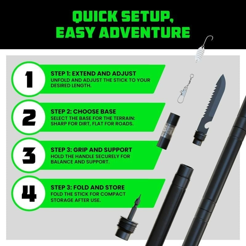 💥70%OFF🔥Tactical Hiking Stick w/ Integrated Survival Kit