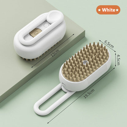 😻🐾Pet Steam Brush, Rechargeable Cat Hair Removal Steam Brush, 2025 New Four-in-One Pet Spray Hair Removal Comb, Anti-static, Massage, Cleaning, Hair Removal and Combing, Multi-function in One!🐾