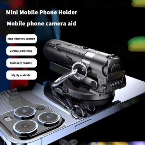 ✨Magsafe Tripod Stand for iPhone Portable Pocket Size Selfie Stick with Rechargeable Remote and Metal RingCompatible with Android