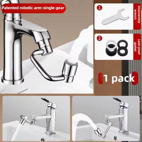 💦Water faucet extender, mechanical arm, multi-directional rotation, extension of faucet, anti-splash swing arm for washbasin