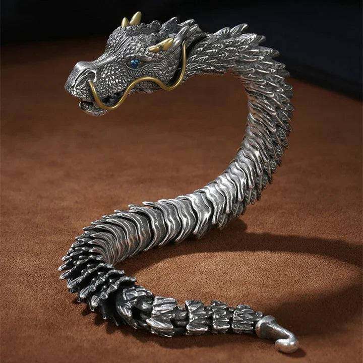 🐉🐍Retro Handmade Dragon Bracelet for Men New Year of the Dragon