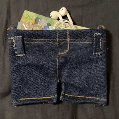 💴Mini Jeans Wallet Foldable Jeans Shape Coin Purse Card Holder